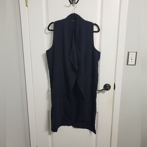 ZARA Navy Sleeveless Long Vest